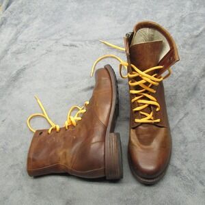 Freebird Boots Womens 10 Manchester‎ Brown Leather Lace Up Zip Ankle Heeled RARE